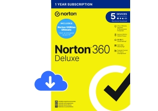 Norton 360 Deluxe med Utilities Ultimate för 5 enheter i 1 år